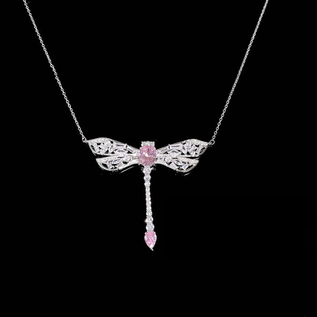 Dragonfly Pink Diamond Necklace